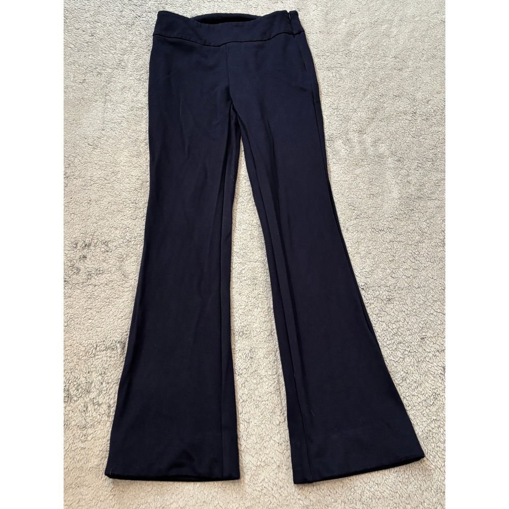 Cabi Navy Blue Flare Leg Side Zip Ponte Trousers Style 5312 Womens Size 2